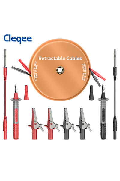 Choice CKT019 Test Lead Kit Cleqee Orange Retractable Test Leads with Alligat...