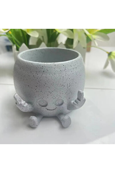 choice2 Light Grey Sassy Gesture Planter Sculpture - Whimsical Hands Flower P...