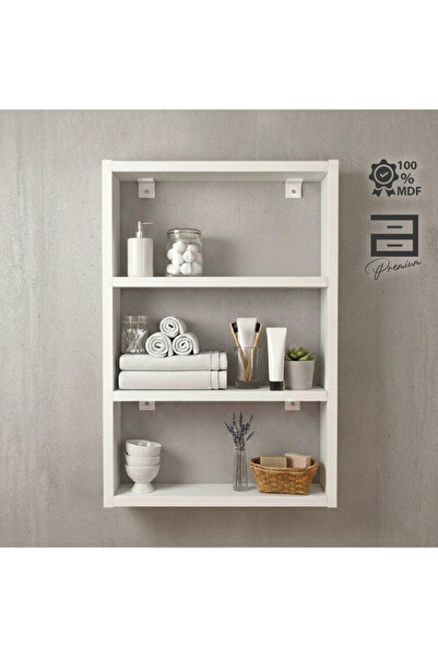 AYKAMOBİLYA Duvar Rafı Çok Amaçlı Banyo Rafı 40 x 60 cm Mdf