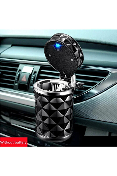 Choice منفضة سجائر سيارة سوداء عالمية مزودة بإضاءة LED، مصنوعة من سبيكة معدني...