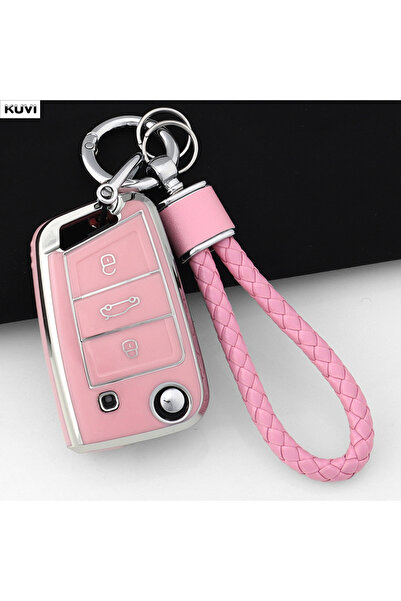 Choice27 Pink Set 3 3 Buttons TPU Car Key Case Cover Holder For VW Volkswagen...