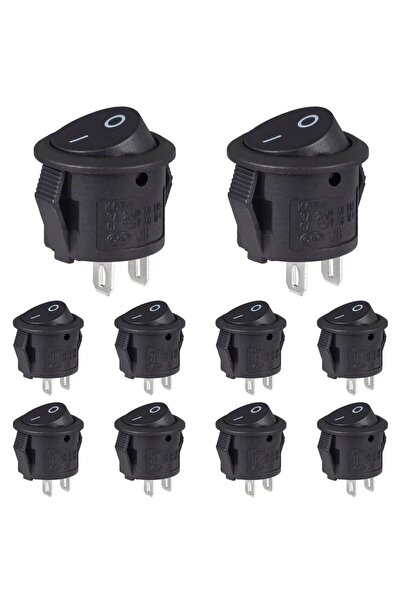 Choice 10pcs 10Pcs Round Rker Switch Black On Off 2 Pin Mini Round Toggle Swi...