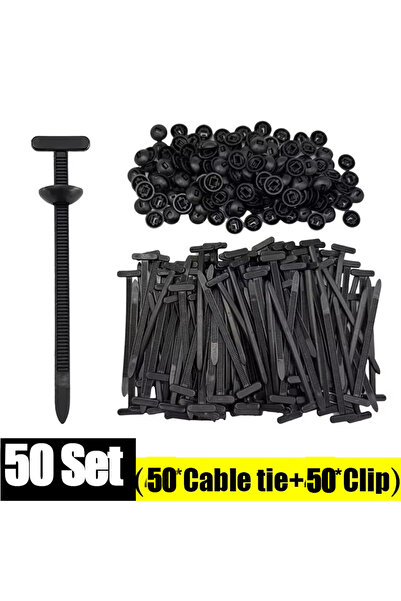 Choice 50set- (100pcs) Car Nylon Black Cable Ties Push Mount Wire Harness Fas...