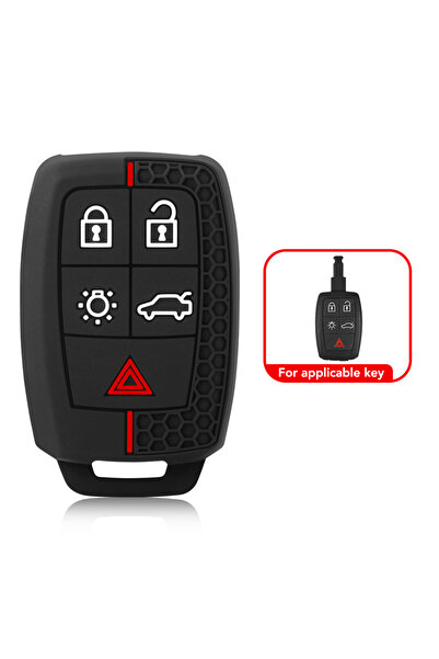 Choice black 5 Butt Silicone Key Case Fob For Volvo XC90 C70 S60 D5 V50 S40 C...