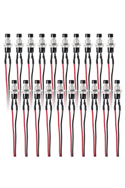 Choice 20pcs 20pcs Mini Push Button Switch 12V with Pre-soldered Wires 7mm 1A...
