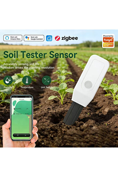 Choice جهاز Tuya Zigbee الذكي لكشف درجة الحرارة والرطوبة، واختبار التربة، وتط...