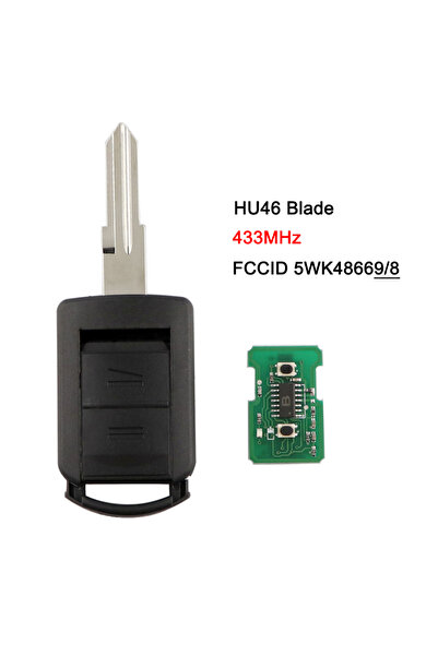 Choice1 مفتاح سيارة HU46 بدون شريحة، ثنائي الأزرار، يعمل بالريموت، مناسب لسيا...