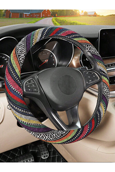 Choice Rainbow hemp 1Pc Bohemian Ethnic Car Steering Wheel Cover, 38cm Univer...