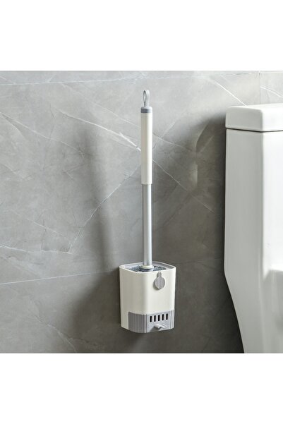 Choice 1PC Grey 1PC Toilet Brush Set Wall Mount with Holder Long Handle Flexi...