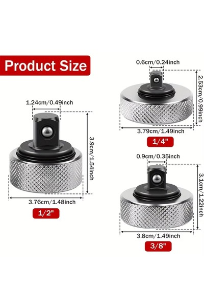 Choice طقم مفاتيح ربط بثلاث قطع، مصنوع من الفولاذ الكربوني، مزود بعجلة إبهام ...