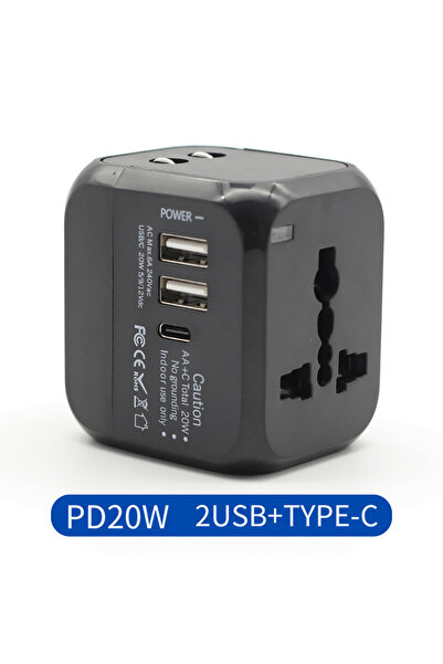 Choice1 Black Universal Travel Conversion Sket PD 20W Multifunctional Power C...