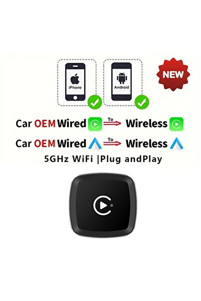 Choice 2in1 Mini Box Wireless Carplay Adapter 2 in 1 Converts Wired to Wirele...