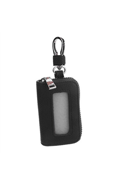 Choice6 black Car Key Bag Visual Mirror Window Key Protector Bag Leather Key ...
