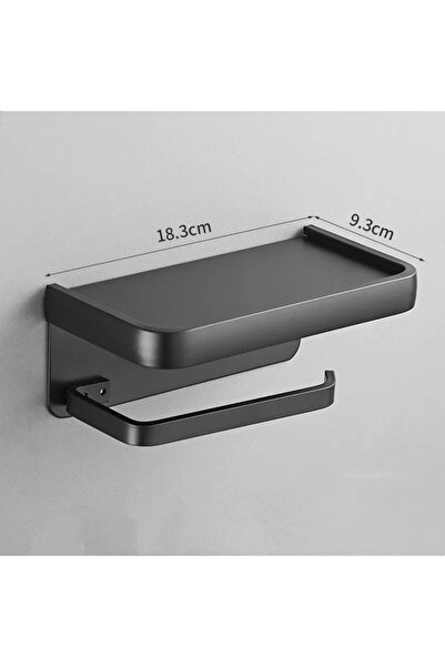 Choice black Wall Mounted Toilet Roll Holder with Shelf - Aluminum Alloy Pape...