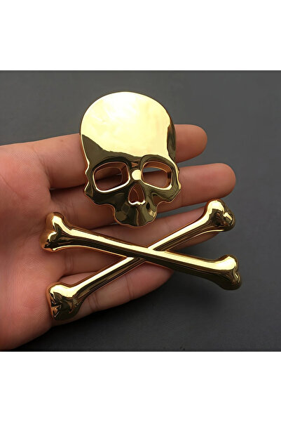 Choice Style36 Gold 1pc Car Motorcycle 3D Metal Skull Badge Sticker Emblem Un...