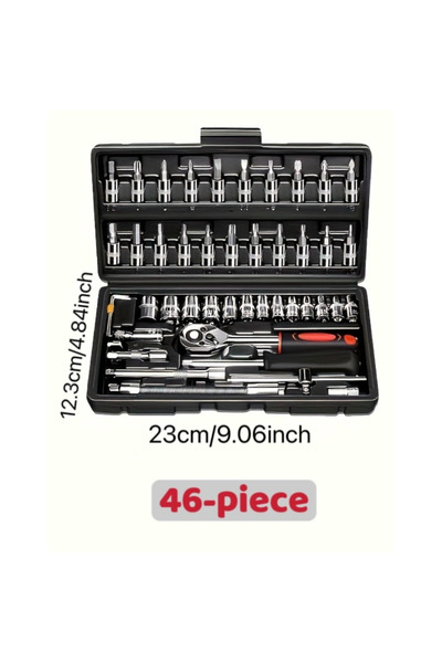 Choice 46 قطعة، 46 مجموعة من أدوات ميكانيكية، تشمل مقاسات 1/2 بوصة، 1/4 بوصة،...