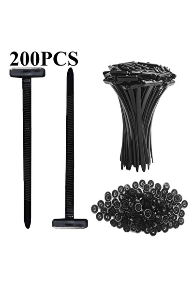 Choice1 200pcs Black 100/200pcs Multifunctional Nylon Cable Tie Clamp with Fi...