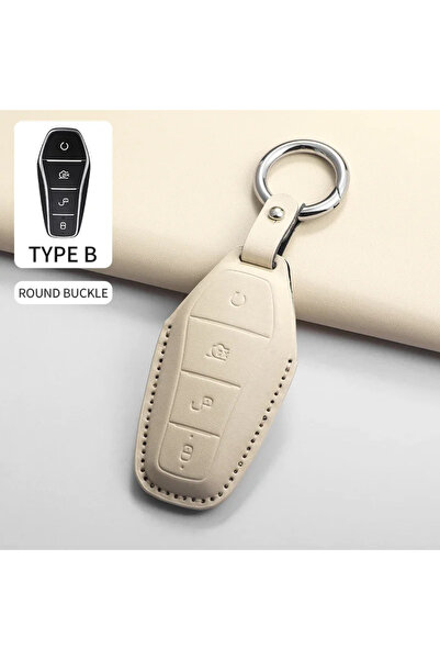 Choice8 Beige B1 4 Butt Car Key Case Cover Shell Fob for BYD Tang DM Song PRO...