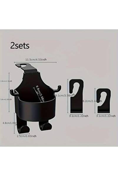 Choice1 black-2pc 1/2 Car Seat Headrest Hook Hanger Storage Organizer Univers...