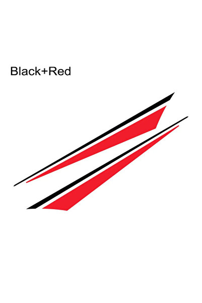 Choice5 Black Red Motorcycle Body Stickers Color Blked Striped Stripes Sticke...