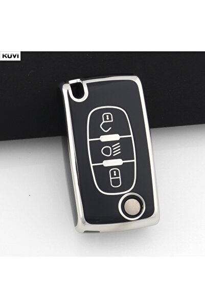 Choice Black only case 3 Butt TPU Car Folding Key Fob Case Cover Holder Keych...