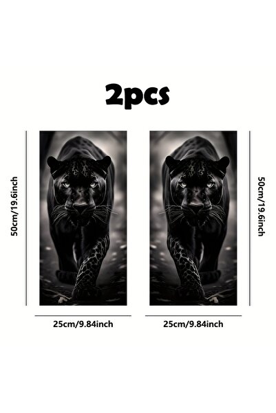 Choice 2PCS 2-piece AHPAINTING Black Panther Vinyl Car B-pillar Stickers - Sc...