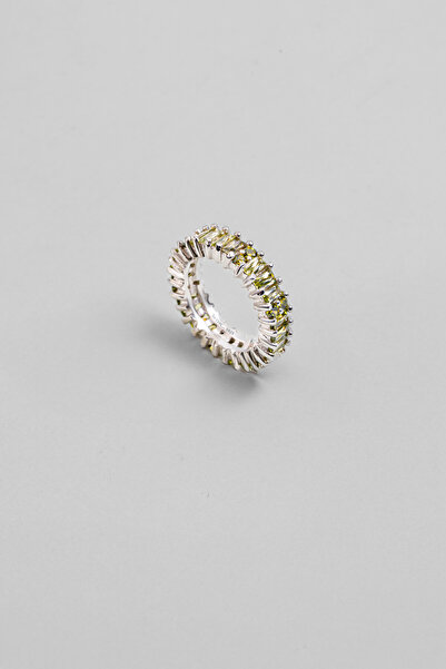 So CHIC... Baget Işıltısı 18 Ayar Beyaz Altın Kaplama Gümüş Yüzük