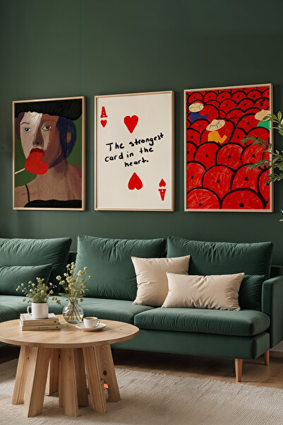 ArtDropsco 3’lü Kadın Figürlü ve Yazılı Modern Tablo Poster Seti Salon Duvar ...