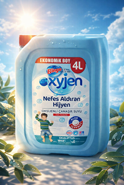 Bingo Oxyjen Okaliptus Kokulu Klorsuz Oksijenli Çamaşır Suyu 4 L – Nefes Aldı...