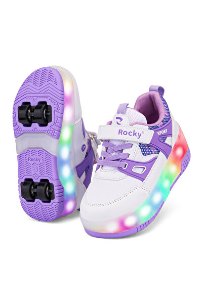 Saule PATENLİ CIRTLI IŞIKLI SPOR AYAKKABISI 4 TEKERLEKLİ PATEN –IŞIKLARI ON/O...
