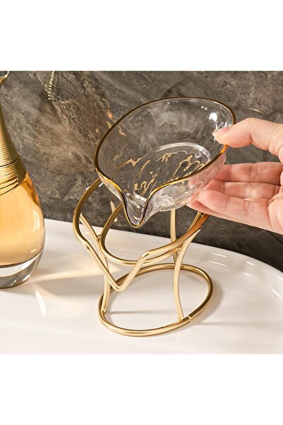 Arabest Decorative bathroom soap tray with gold frame design, suitable for ba...