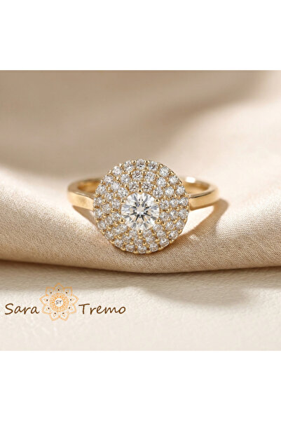SaraTremo Imperium Lux Ring – 14K Gold Plated Ring with White Zirconia