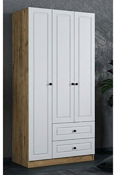 Home EUR143 3 KAPAKLI 2 ÇEKMECELİ GARDIROP-BEYAZ-SAFİR