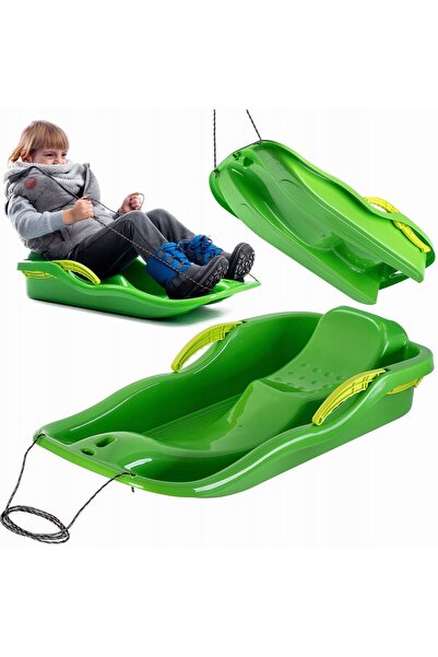 KADAX Tobogan de sanie cu spătar cu frână, glisor de bob din plastic, mare, c...