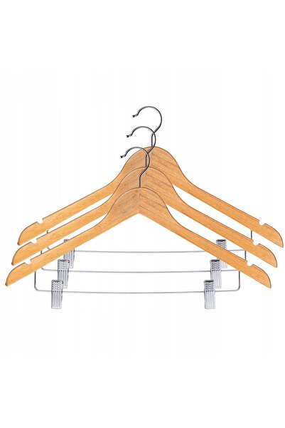 KADAX Cuier din lemn pentru haine, cu cleme pentru dulap, 3 buc.