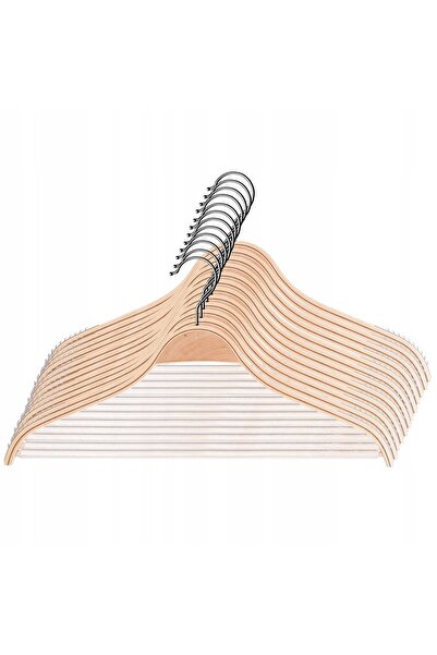 KADAX 12x Cuiere de haine premium din lemn antiderapante