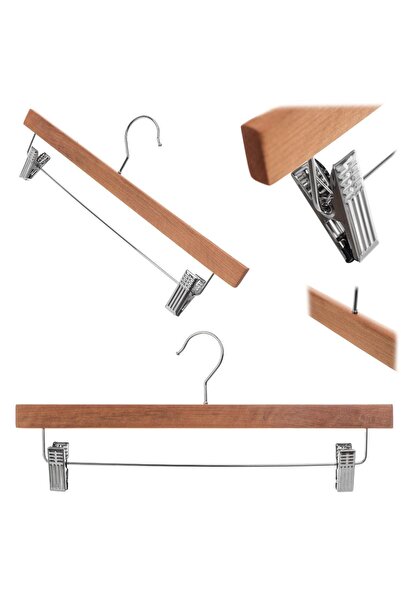 KADAX Cuier de haine din lemn cu cleme pentru dulapuri de mansardă rezistente