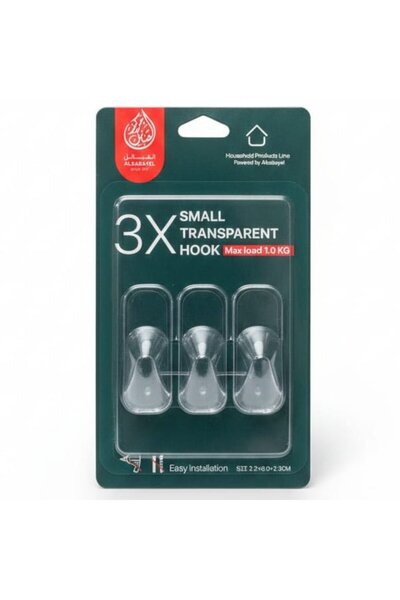AKDC 3 PCS Small Transparent Adhesive Hooks