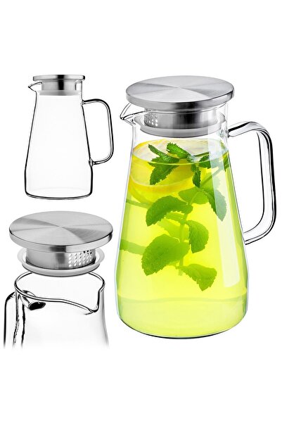 KADAX Heat-resistant Glass Tea Pot for Drinks, Water, with Filter, Lid, 1.5L