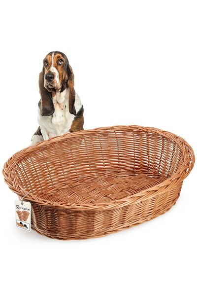 KADAX Dog Cat Bed Wicker Large Ecological 80cm L