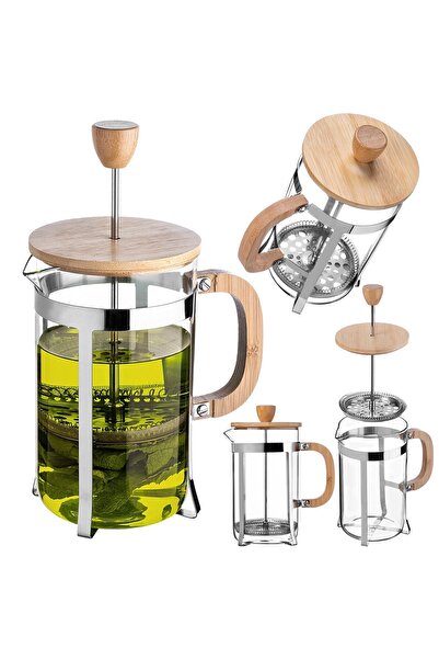 KADAX Cafetieră cu ceai din plante, cu piston, ulcior de sticlă, strecurătoar...