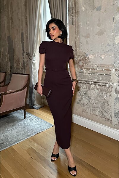 MEECY Ženska haljina sa dugim izrezom, jednodijelna