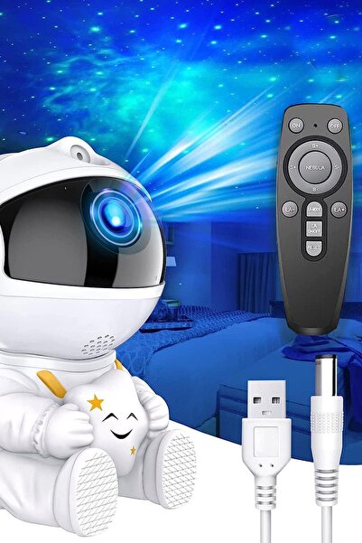 moontime alaçatı Gece Lambası Projeksiyon Bulut ve Galaksi, Astronot Temalı G...