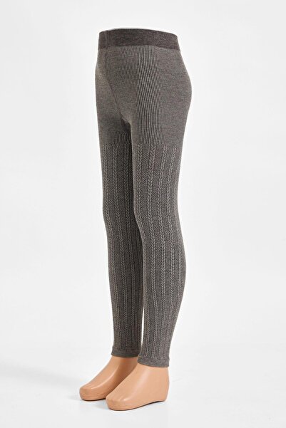 Katia&Bony Παιδικό καλσόν με πλεκτό σχέδιο βισκόζης ανθρακί