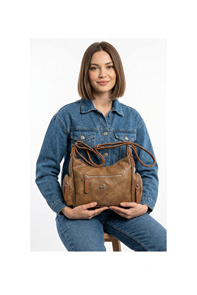 Çanta Trend Miami Polo Clup Soft Faux Leather Multi-Compartment Shoulder Bag