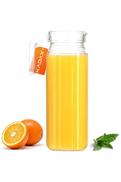 KADAX Glass Jug for Drinks, Water, Juice, Glass Carafe for Lemonade 1.1L