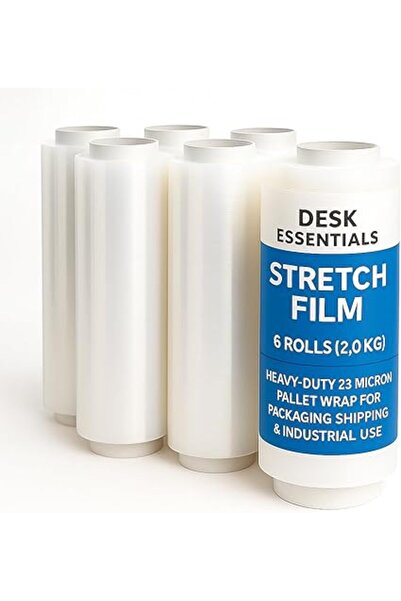 Generic Desk Essentials Stretch Film – 6 Rolls (2.0 kg) | Heavy-Duty 23 Micro...