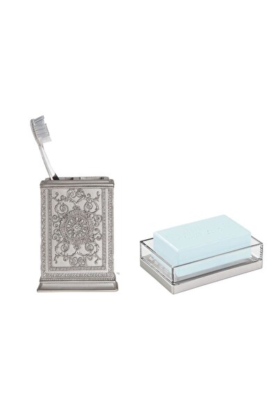 Bosphorus حامل فرشاة الأسنان وصحن الصابون مجموعة الحمام المكونة من قطعتين، نم...