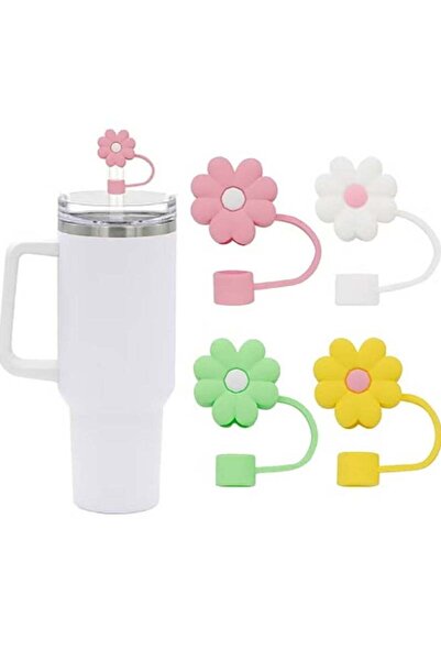 Arabest 4Pcs Straw Cover Flower Covers Cap,Dust-Proof Protector Topper Reusab...