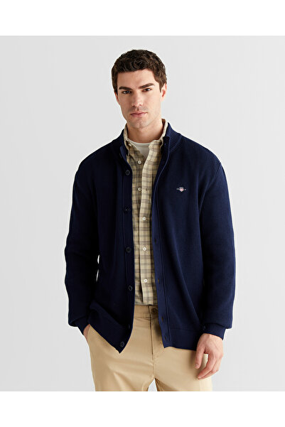 Gant Erkek Lacivert Regular Fit Düğmeli Hırka